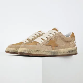 Golden Goose Super-Star Beige Suede Distressed Lifestyle Sneakers