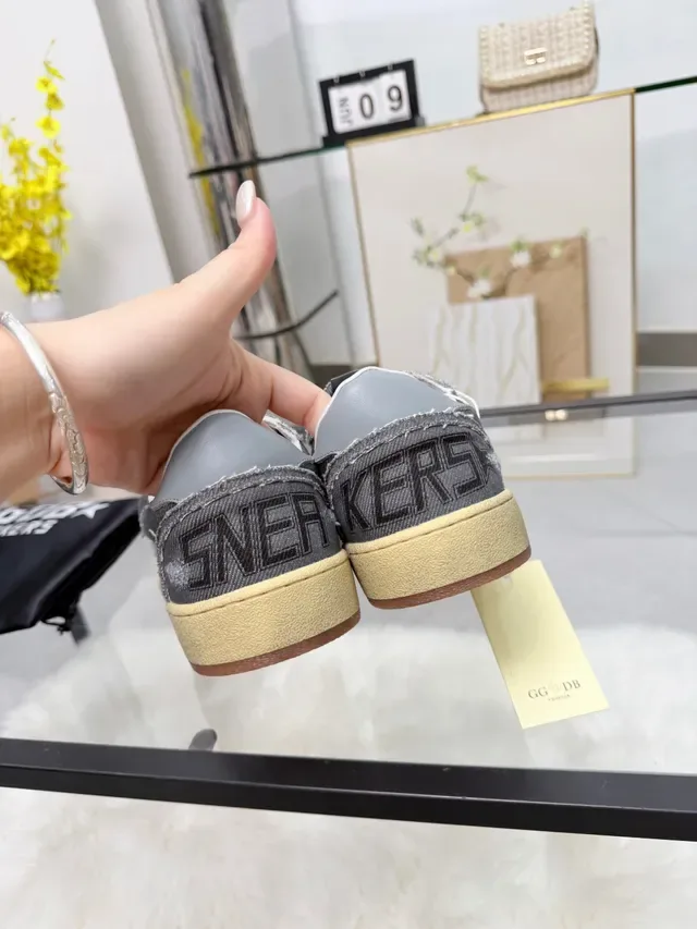 Golden Goose Super-Star Distressed Denim Gray Lifestyle Sneakers 4