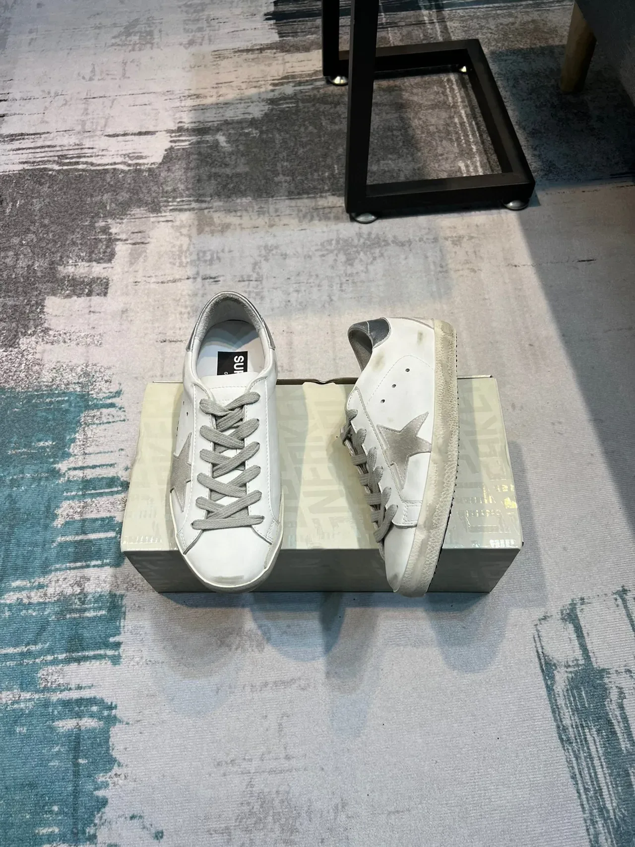 Golden Goose Superstar Distressed White Star Sneakers Lifestyle 4