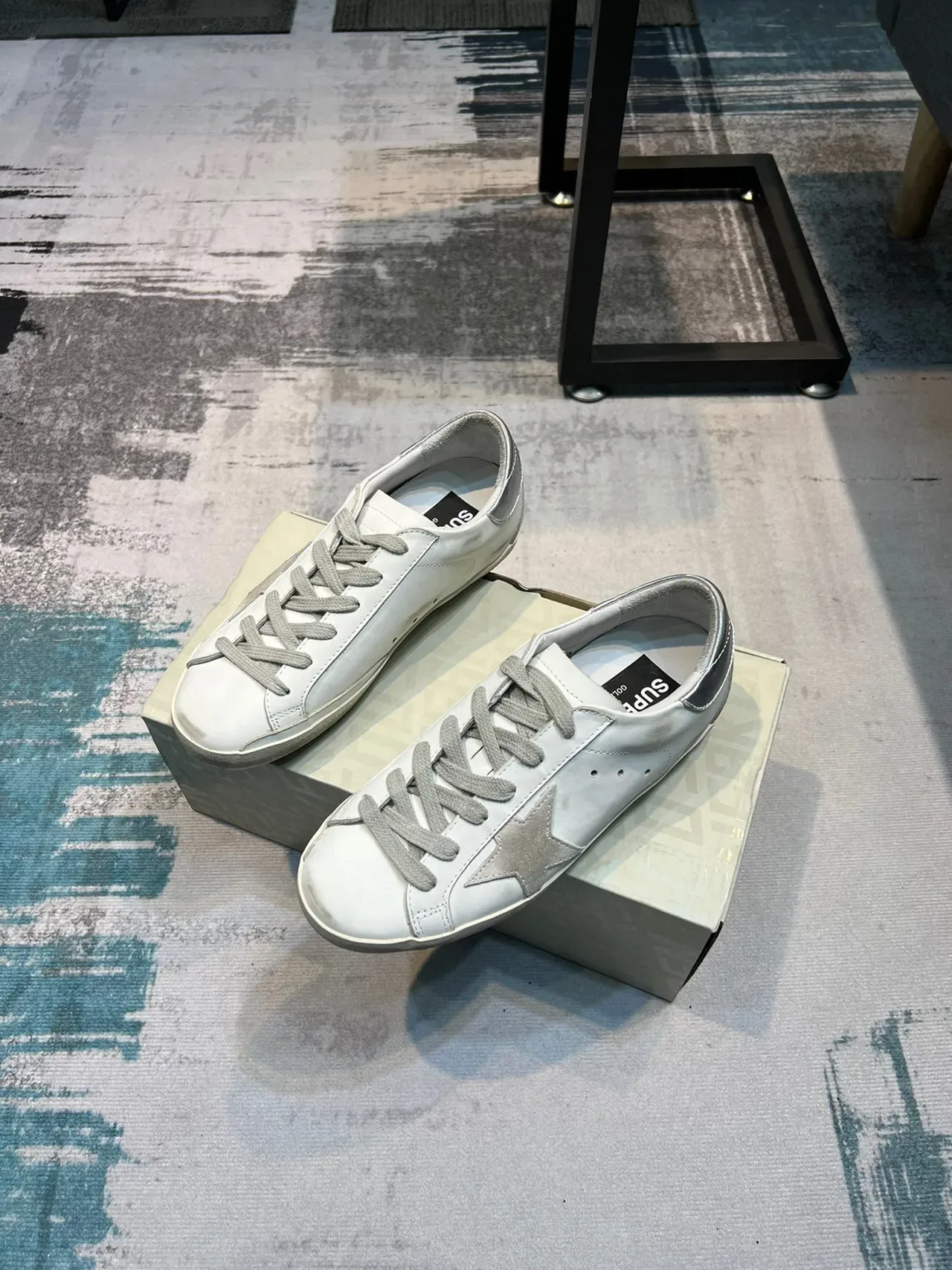 Golden Goose Superstar Distressed White Star Sneakers Lifestyle 5