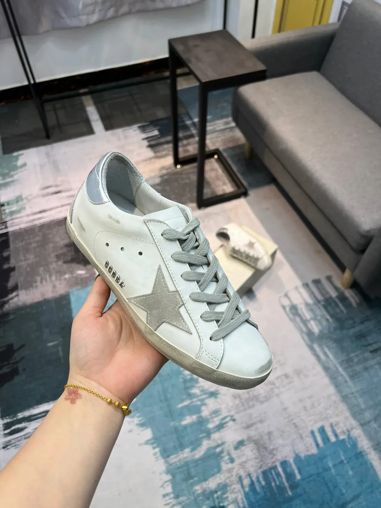Golden Goose Superstar Distressed White Star Sneakers Lifestyle 6