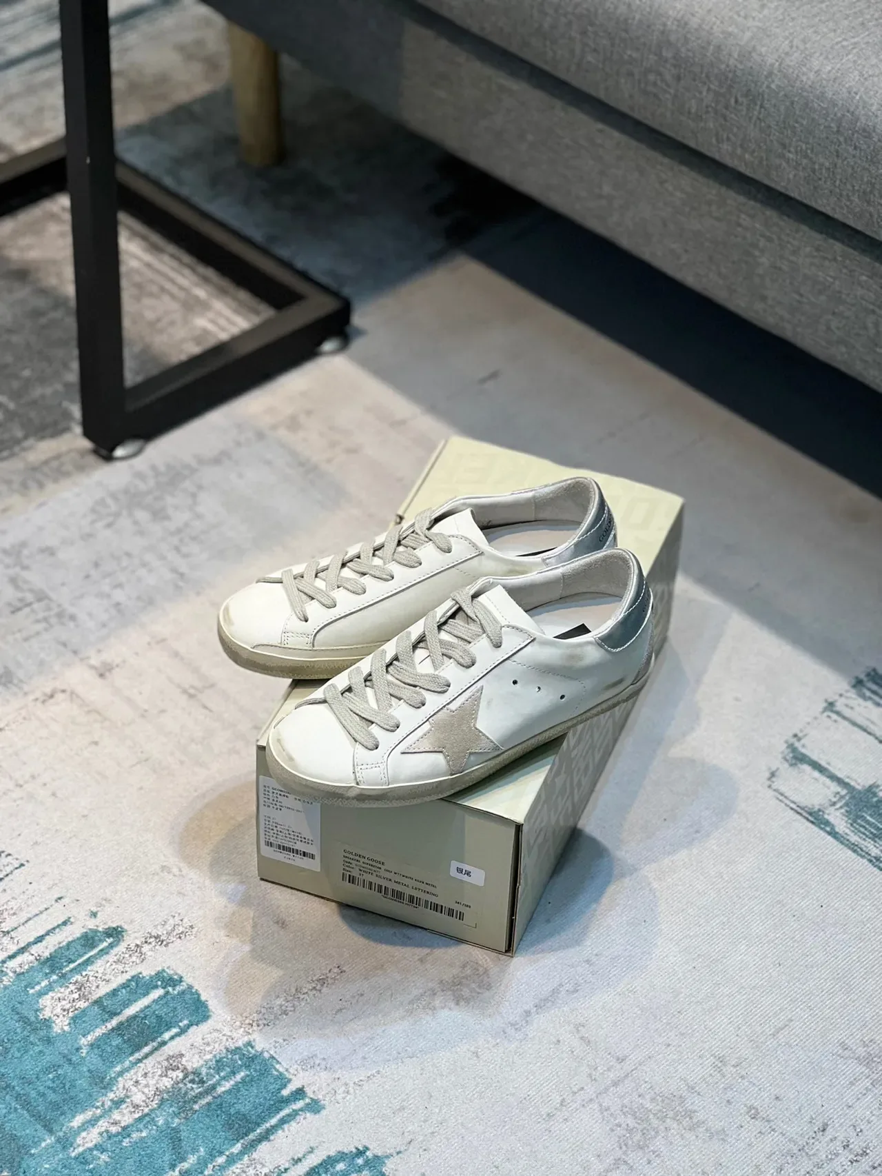 Golden Goose Superstar Distressed White Star Sneakers Lifestyle 7
