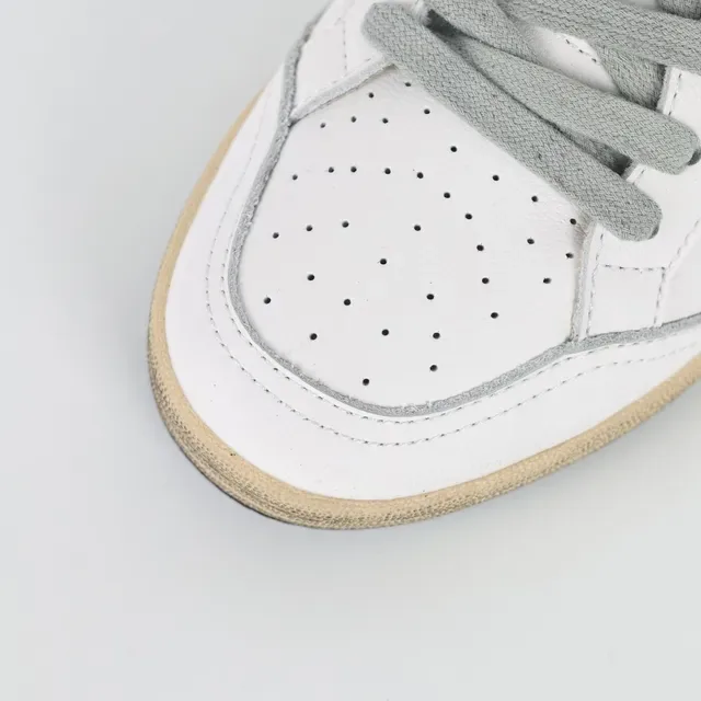 Golden Goose White Silver Leather Upper Stitched Star Patch Lifestyle Sneakers 5