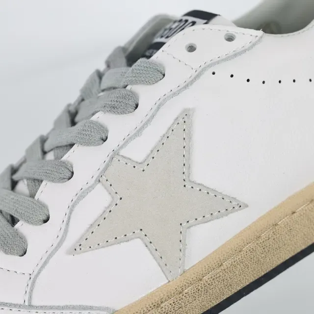Golden Goose White Silver Leather Upper Stitched Star Patch Lifestyle Sneakers 6