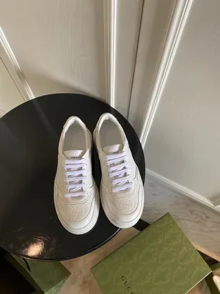 Gucci Ace Embossed Interlocking G White Lifestyle Sneakers 7