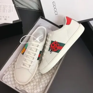 Gucci Ace Embroidered Ladybug and Pineapple White Lifestyle Sneakers