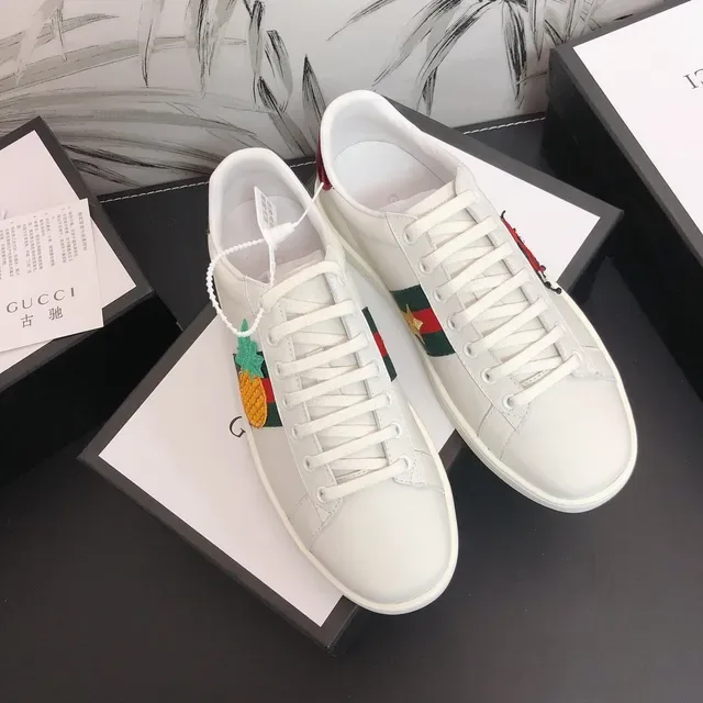Gucci Ace Embroidered Ladybug and Pineapple White Lifestyle Sneakers 2