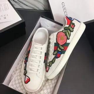Gucci Ace Floral Embroidery White Lifestyle Sneakers