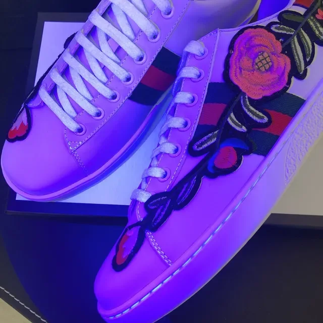 Gucci Ace Floral Embroidery White Lifestyle Sneakers 3