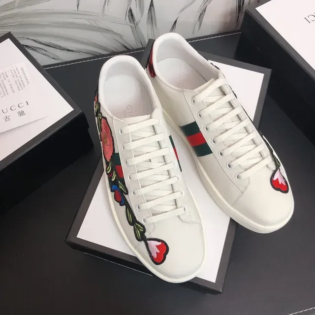 Gucci Ace Floral Embroidery White Lifestyle Sneakers 5