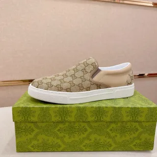 Gucci Ace GG Monogram Beige Slip-On Lifestyle Sneakers