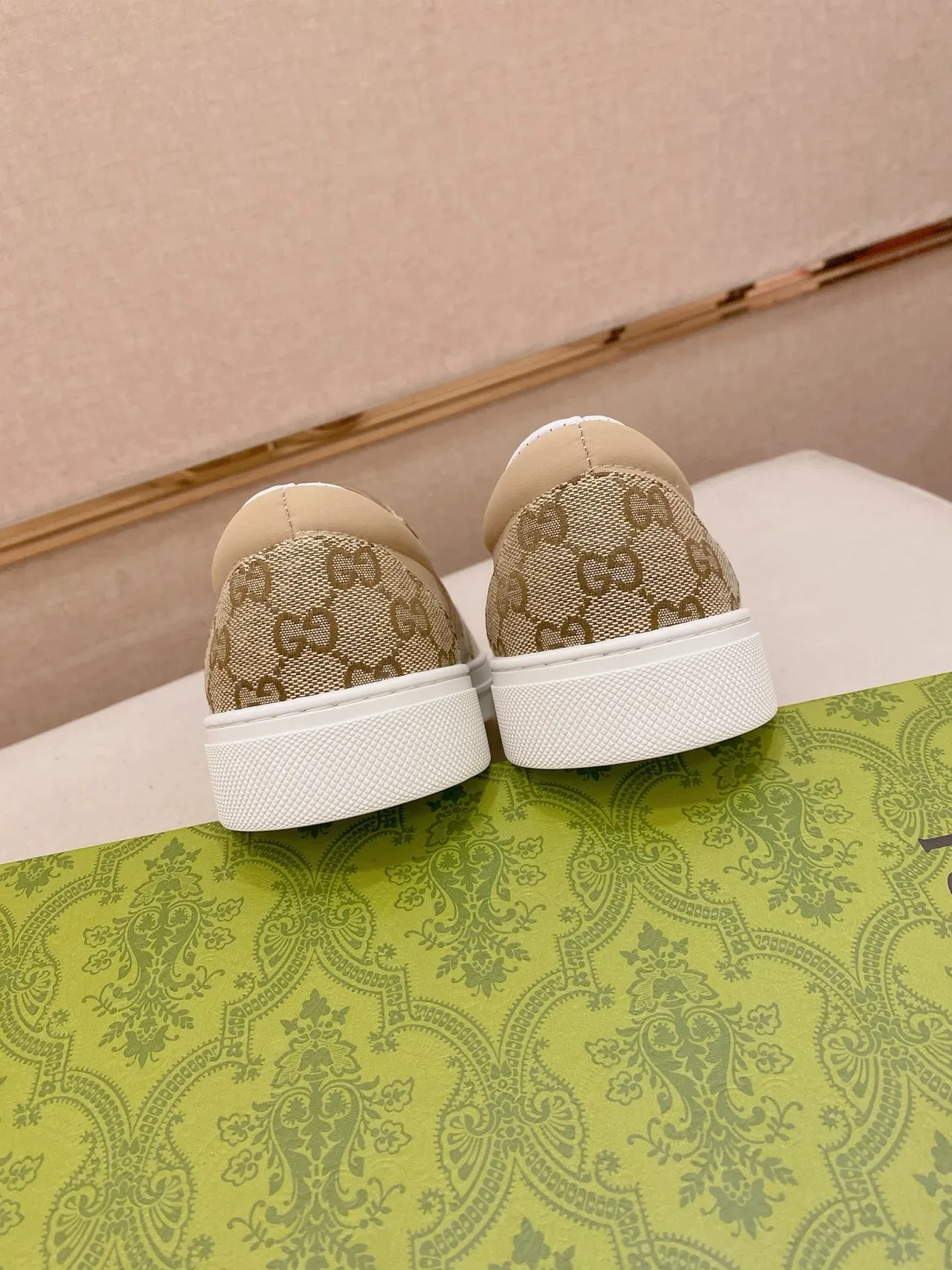 Gucci Ace GG Monogram Beige Slip-On Lifestyle Sneakers 3