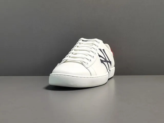 Gucci Ace New York Yankees White Black Red Lifestyle Sneakers 11
