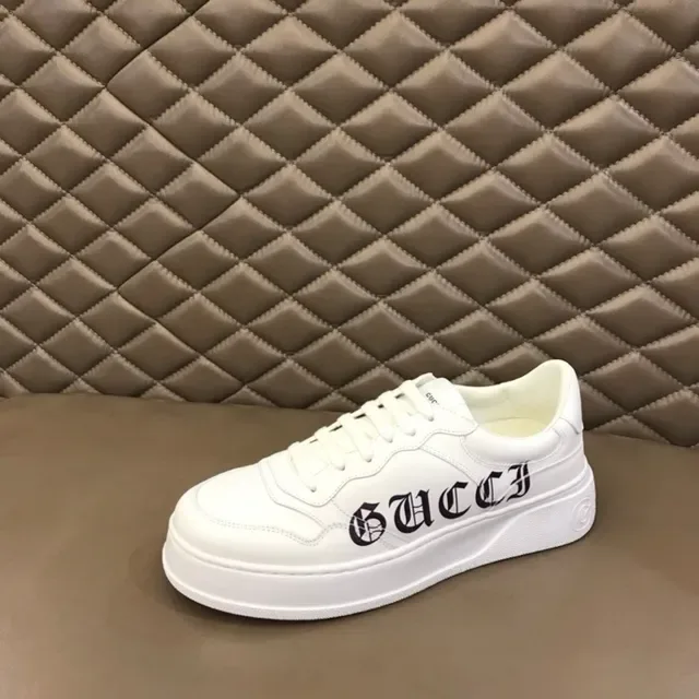 Gucci Ace White Gothic Logo Platform Lifestyle Sneakers 4