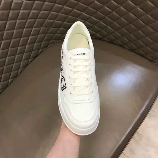 Gucci Ace White Gothic Logo Platform Lifestyle Sneakers 6