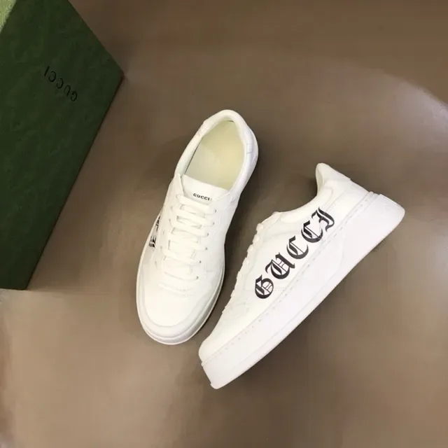 Gucci Ace White Gothic Logo Platform Lifestyle Sneakers 8