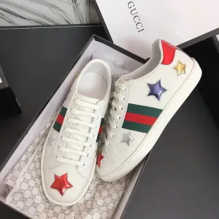 Gucci Ace White Multicolor Leather Web Stripe Lifestyle Sneakers