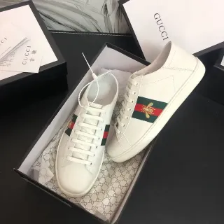 Gucci Ace White Web Stripe Bee Embroidery Lifestyle Sneakers