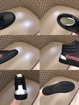 Gucci Band Black Pink High-Top Leather Upper Lifestyle Sneakers 2