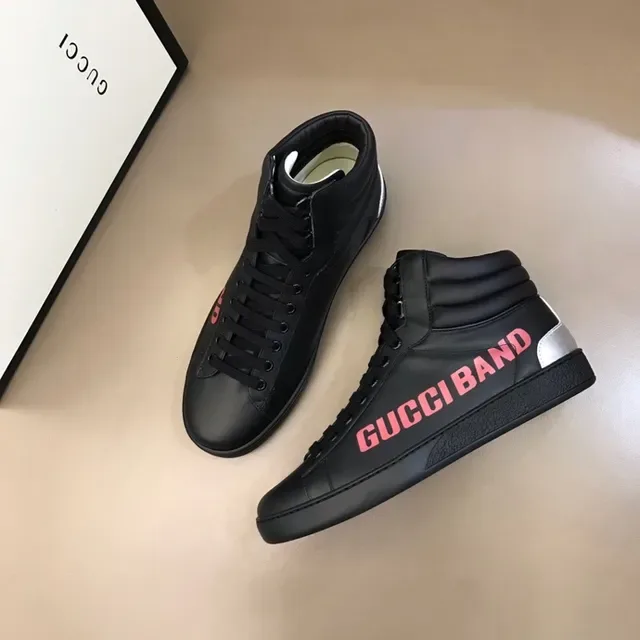 Gucci Band Black Pink High-Top Leather Upper Lifestyle Sneakers 8