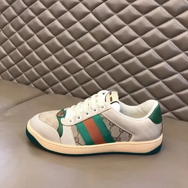 Gucci Beige Green GG Monogram Canvas Web Stripe Lifestyle Sneakers 8