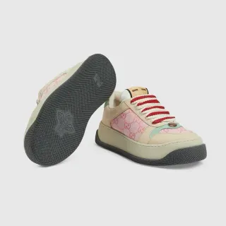 Gucci Beige Pink Platform Sole Multicolor Paneling Lifestyle Sneakers