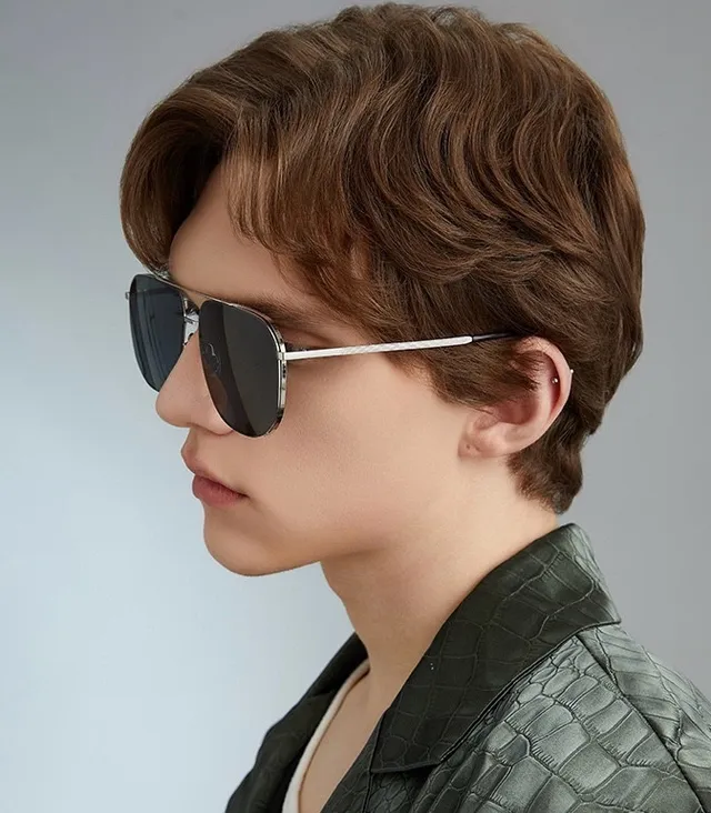 Gucci Black Matte Metal Frame Rectangular Aviator Silhouette Sunglasses 2