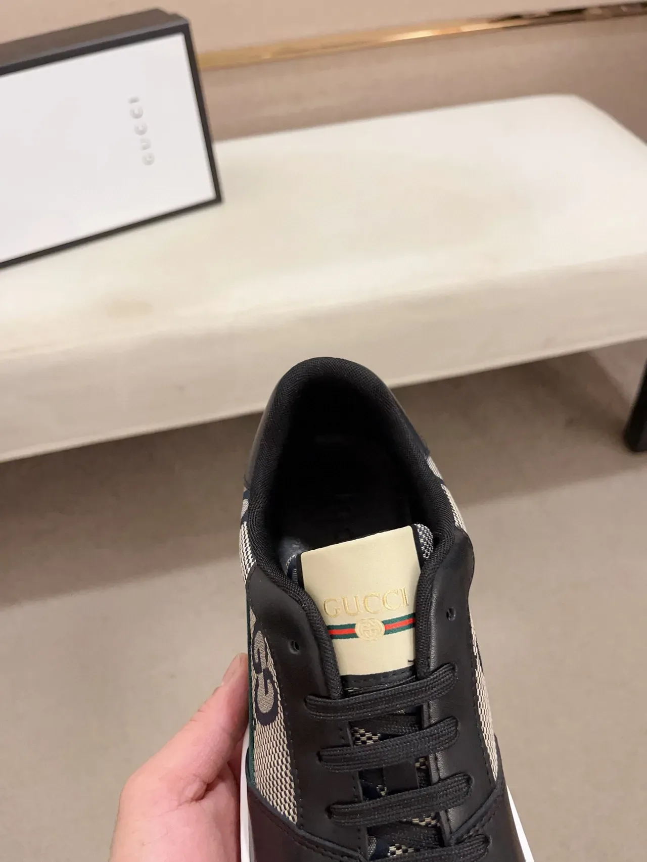 Gucci Black Multicolor GG Monogram Canvas Leather Accents Lifestyle Sneakers 5