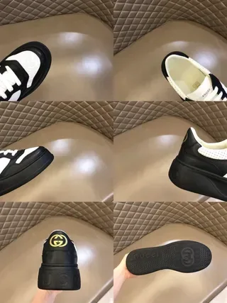 Gucci Black White Chunky Platform Sole Perforated Side Panels Lifestyle Sneakers 2