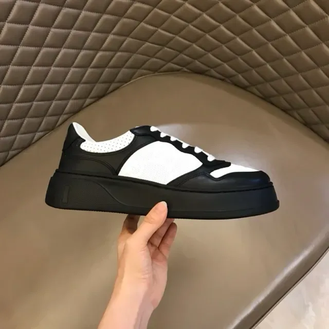 Gucci Black White Chunky Platform Sole Perforated Side Panels Lifestyle Sneakers 4