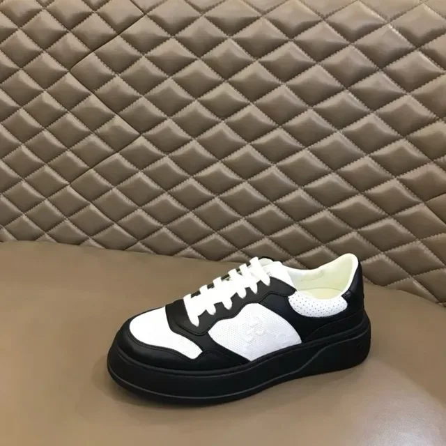 Gucci Black White Chunky Platform Sole Perforated Side Panels Lifestyle Sneakers 5