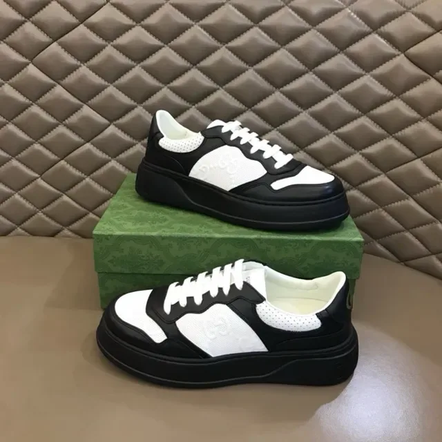 Gucci Black White Chunky Platform Sole Perforated Side Panels Lifestyle Sneakers 7