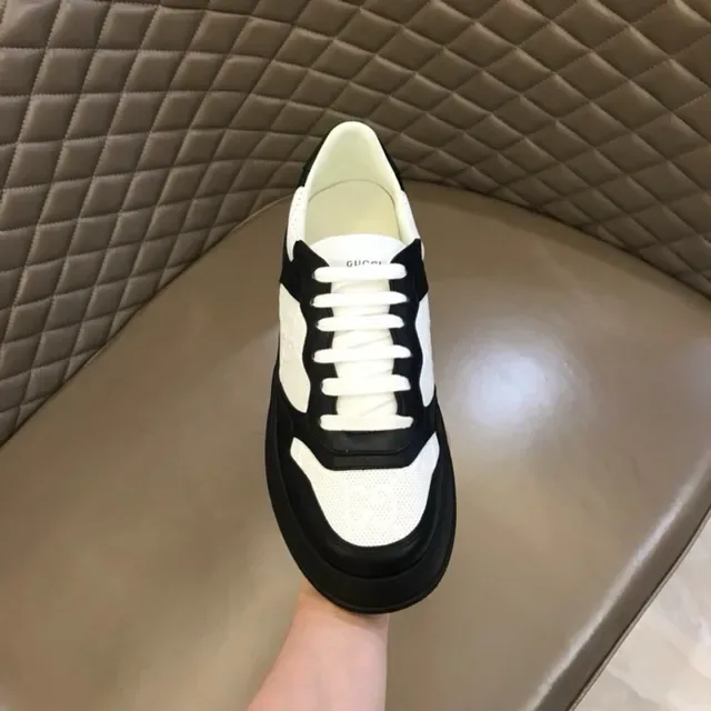 Gucci Black White Chunky Platform Sole Perforated Side Panels Lifestyle Sneakers 8