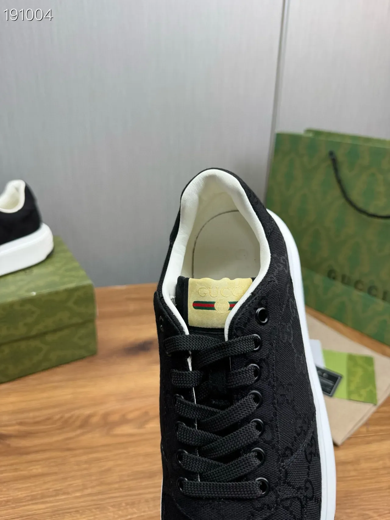 Gucci Black White Monogrammed Canvas Upper Chunky Platform Sole Lifestyle Sneakers 4