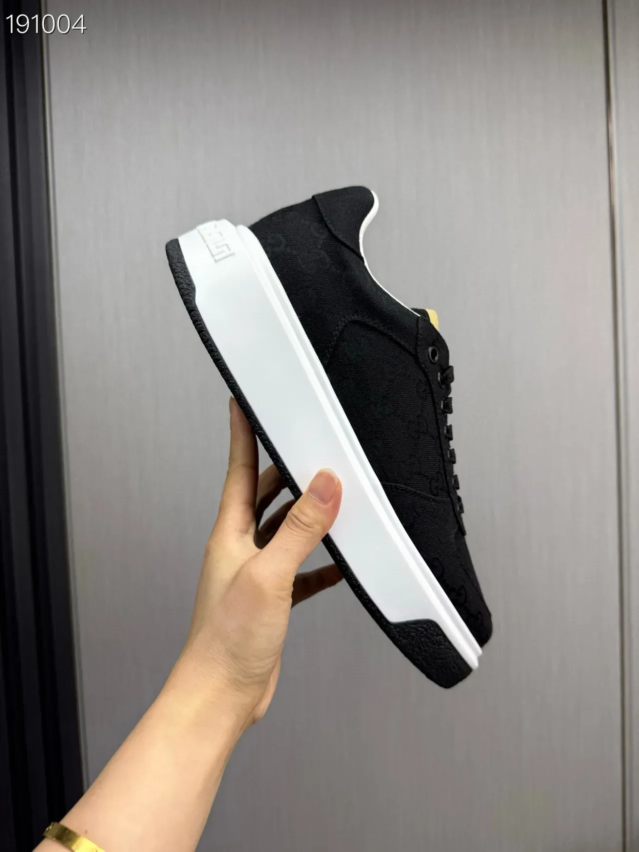 Gucci Black White Monogrammed Canvas Upper Chunky Platform Sole Lifestyle Sneakers 5