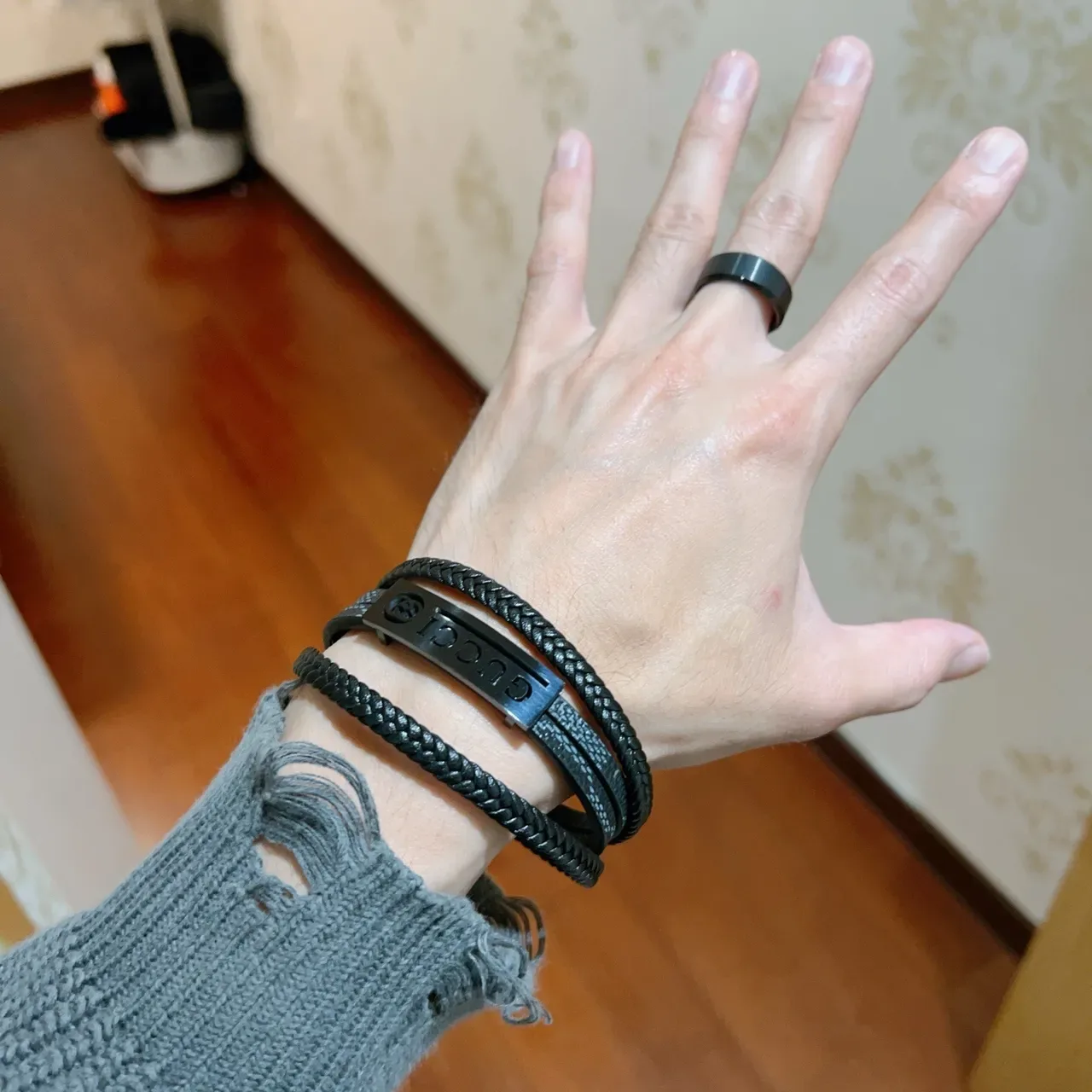 Gucci Braided Leather Double-Wrap Bracelet 8