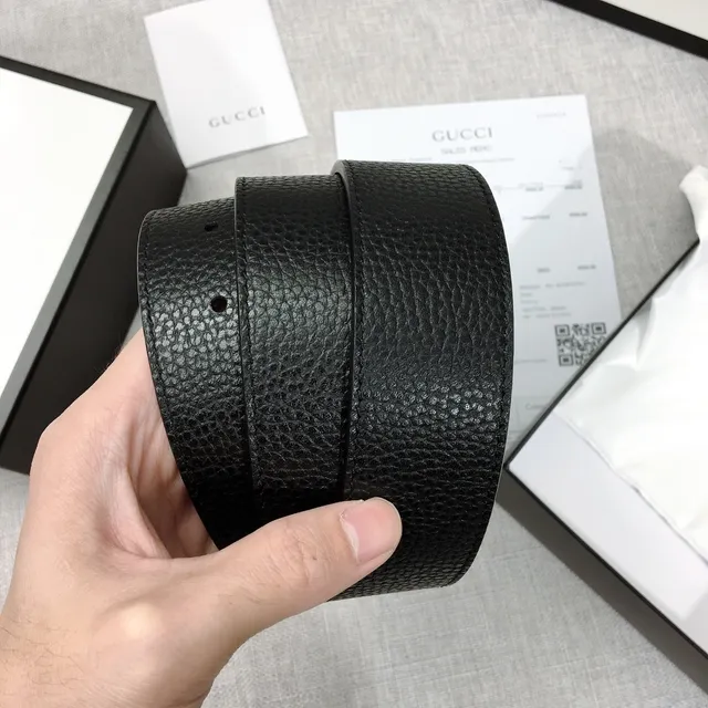 Gucci Double G Belt Black and Red Web Leather Belt 2