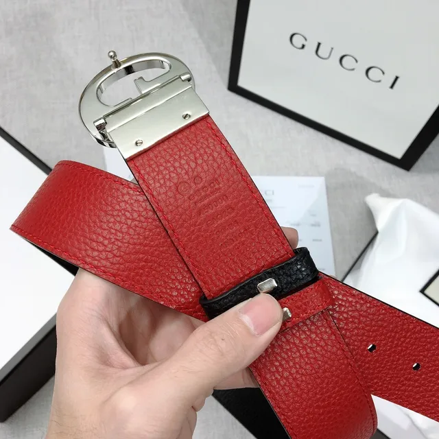 Gucci Double G Belt Black and Red Web Leather Belt 7