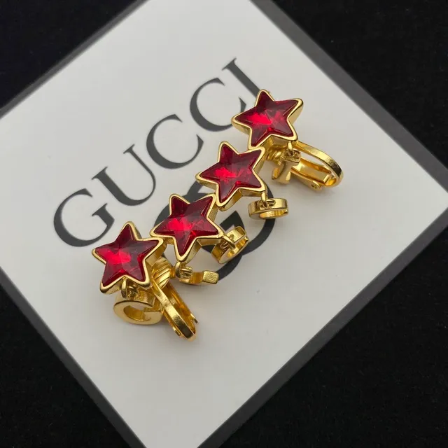Gucci Jardin Chaîne Or Rouge Émaillée Étoiles Collier 2