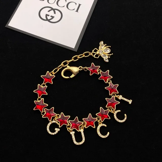 Gucci Jardin Chaîne Or Rouge Émaillée Étoiles Collier 3