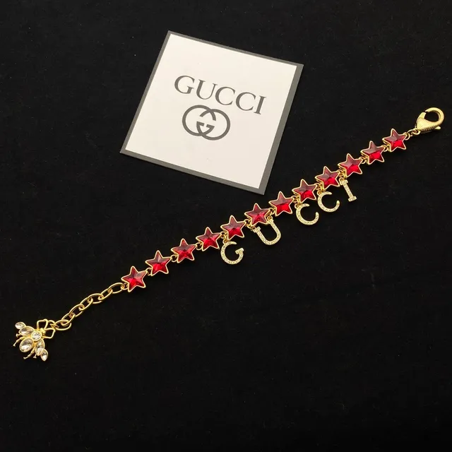 Gucci Jardin Chaîne Or Rouge Émaillée Étoiles Collier 5