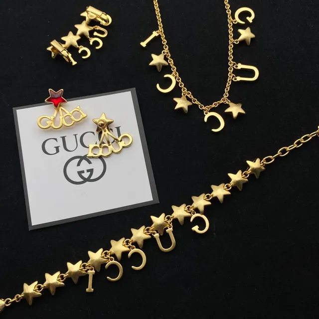 Gucci Jardin Chaîne Or Rouge Émaillée Étoiles Collier 9