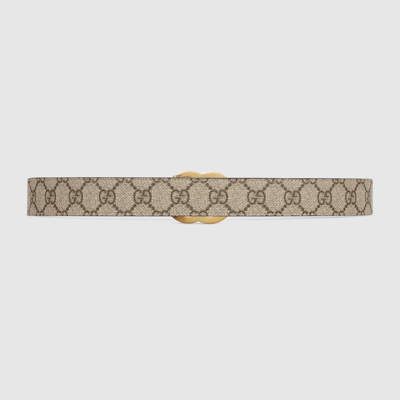 Gucci GG Marmont Beige Monogram Canvas and Black Leather Belt 3