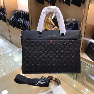 Gucci GG Marmont Black Embossed Monogram Boston Bag