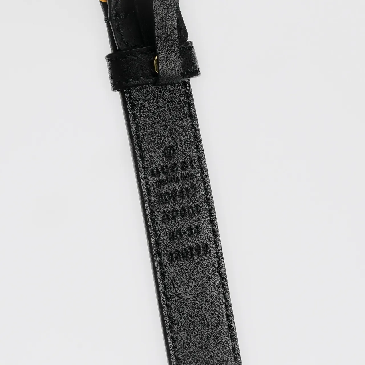 Gucci GG Marmont Black Gold Slim Interlocking Double-G Buckle Leather Belt 3