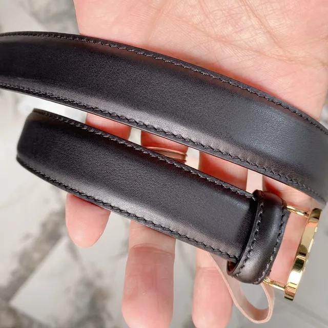 Gucci GG Marmont Black Gold Slim-Profile Smooth Leather Belt 5
