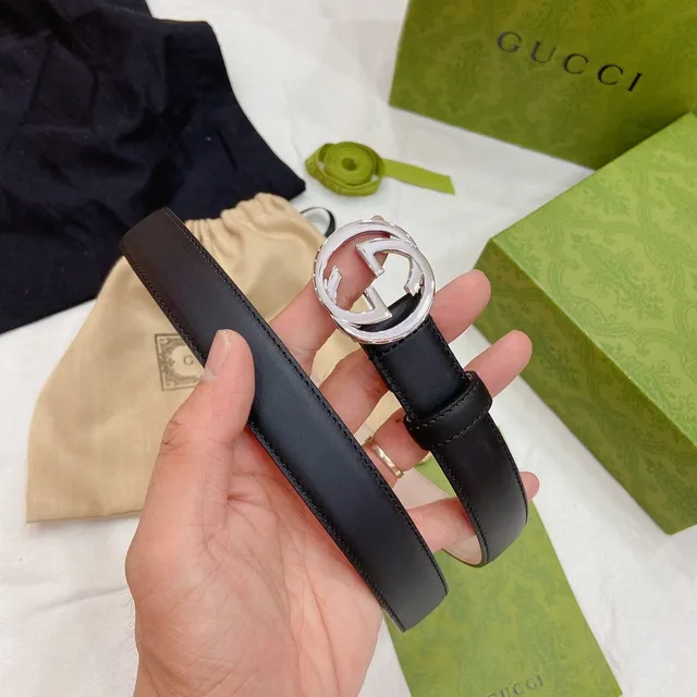 Gucci GG Marmont Black Leather Belt 2