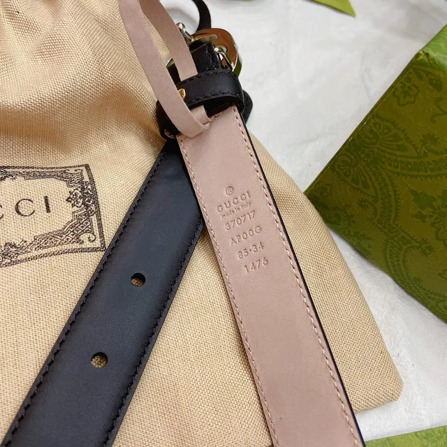 Gucci GG Marmont Black Leather Belt 4