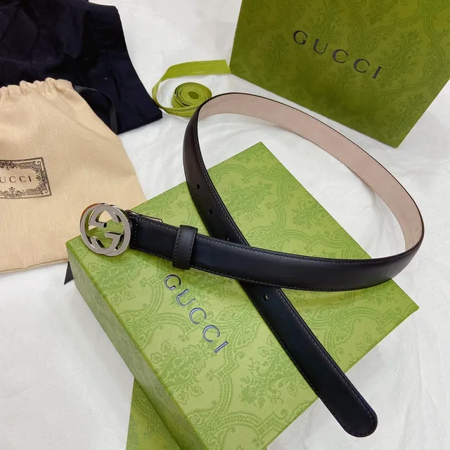 Gucci GG Marmont Black Leather Belt 5