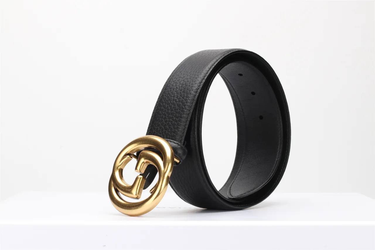 Gucci GG Marmont Black Pebbled Leather Belt 6